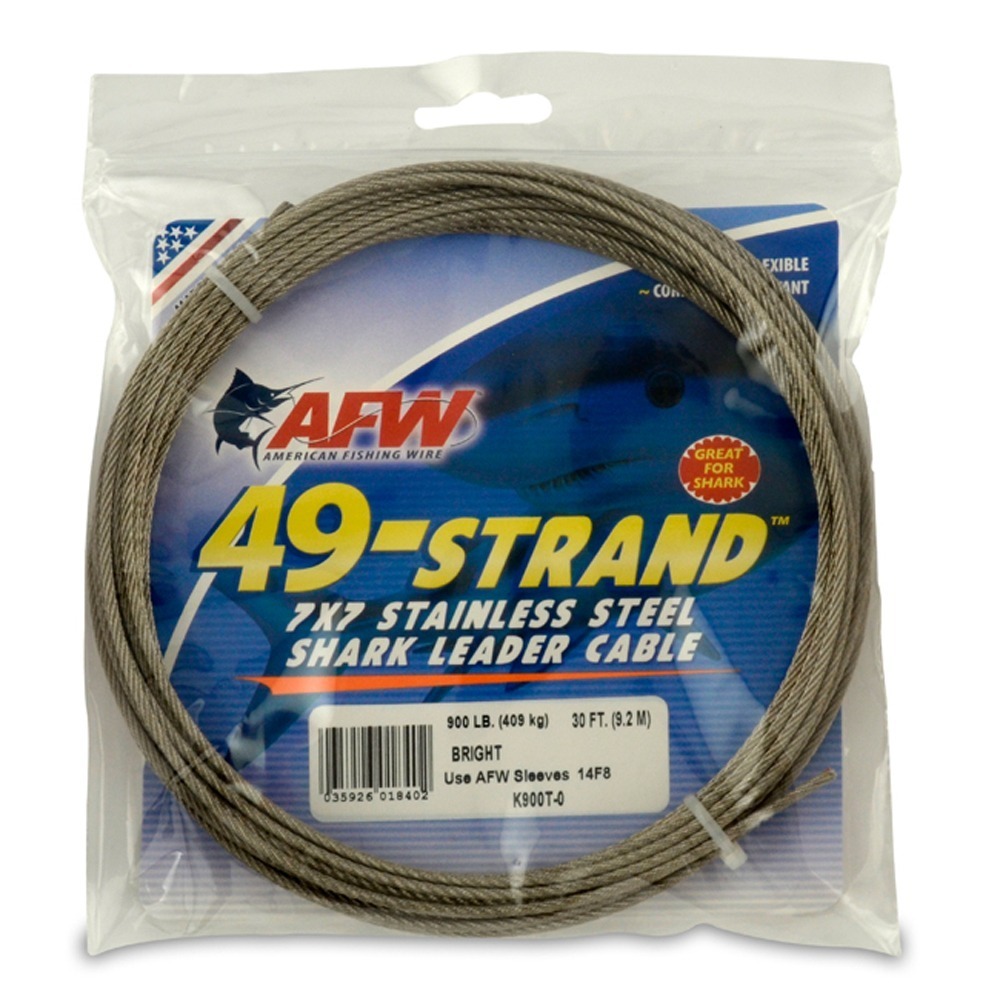AFW 49 Strand 7x7 Stainless Steel Leader Cable 30 Ft