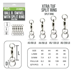 Bills n Fins Ball Bearing Swivel With Split Ring